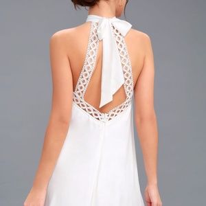 Lulus Dress | White Lace Halter Dress